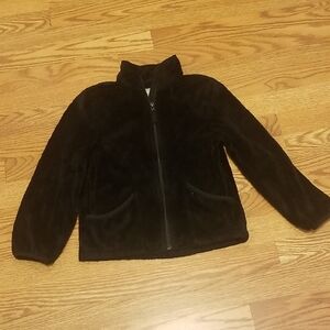 Place Black Kids Zip-Up Plush Jacket